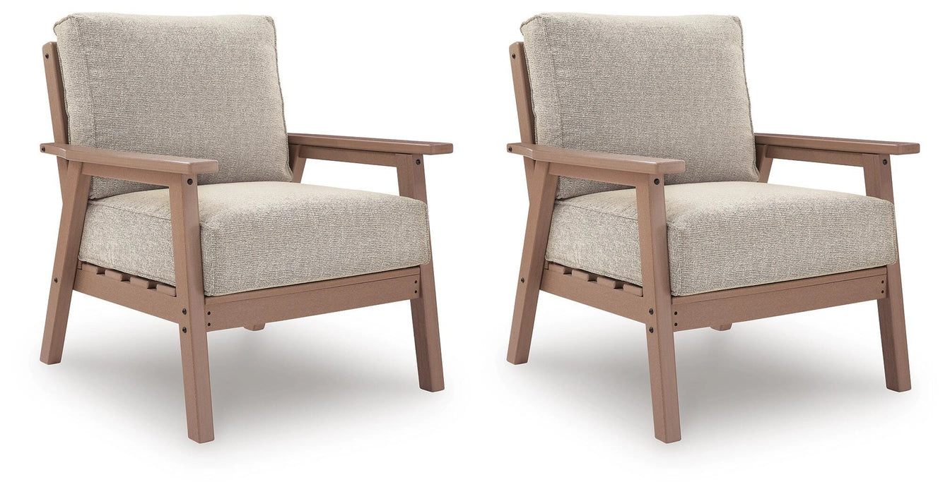 Cliffs Beach Outdoor Lounge Chair with Cushion (Set of 2)