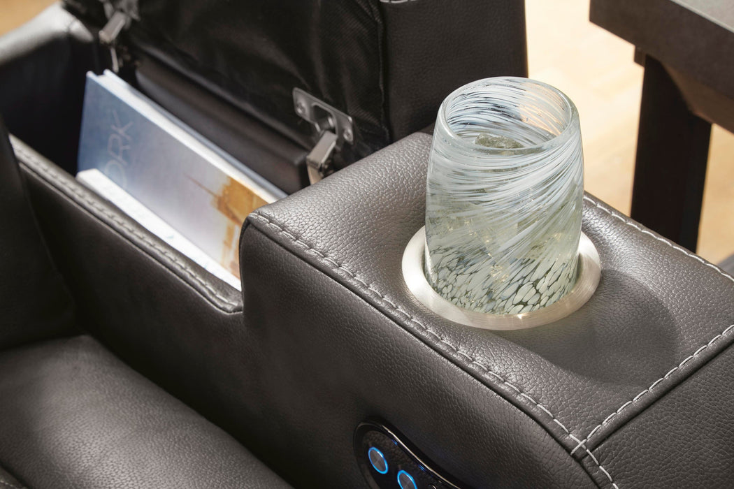 Fyne-Dyme Power Reclining Loveseat with Console - Clarks Hardware - Iowa