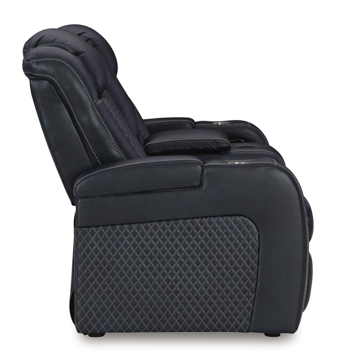 Fyne-Dyme Power Reclining Loveseat with Console - Clarks Hardware - Iowa