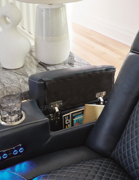 Fyne-Dyme Power Reclining Loveseat with Console - Clarks Hardware - Iowa