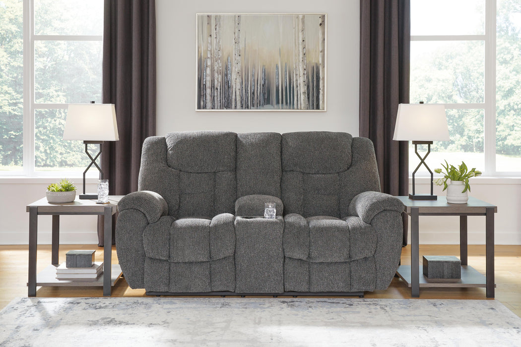 Foreside Reclining Loveseat with Console - Clarks Hardware - Iowa