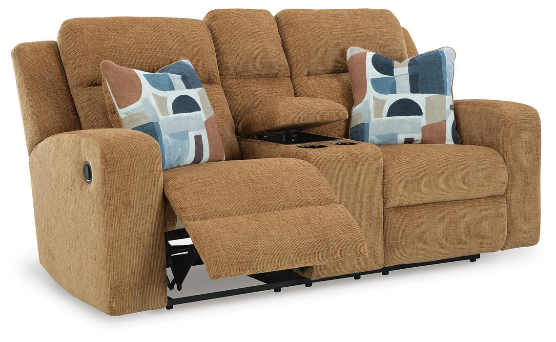 Kanlow Reclining Loveseat with Console - Clarks Hardware - Iowa