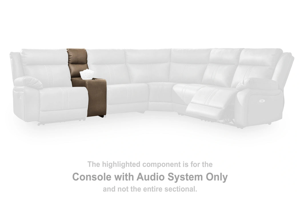 Max-Media Power Reclining Sectional with Audio Console
