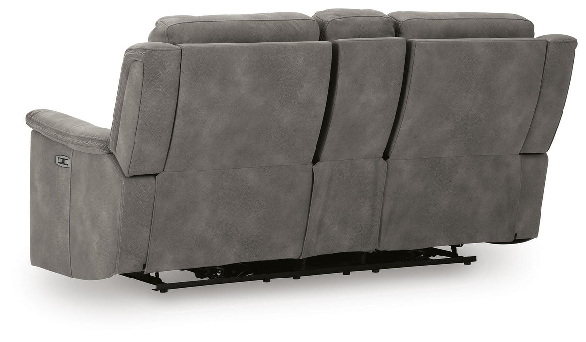 Next-Gen DuraPella Power Reclining Loveseat with Console - Clarks Hardware - Iowa