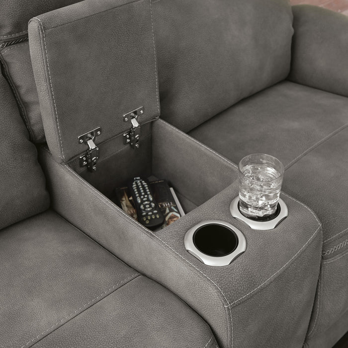 Next-Gen DuraPella Power Reclining Loveseat with Console - Clarks Hardware - Iowa