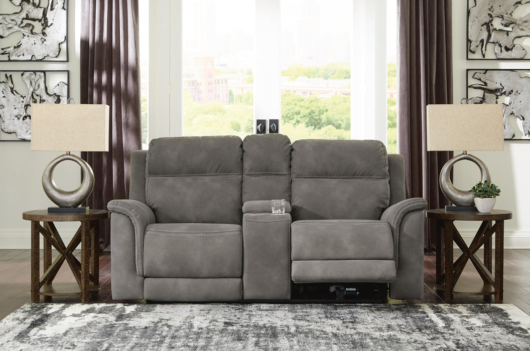 Next-Gen DuraPella Power Reclining Loveseat with Console - Clarks Hardware - Iowa