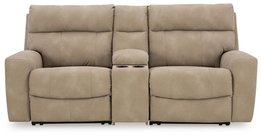 Next-Gen DuraPella Power Reclining Sectional Loveseat with Console - Clarks Hardware - Iowa