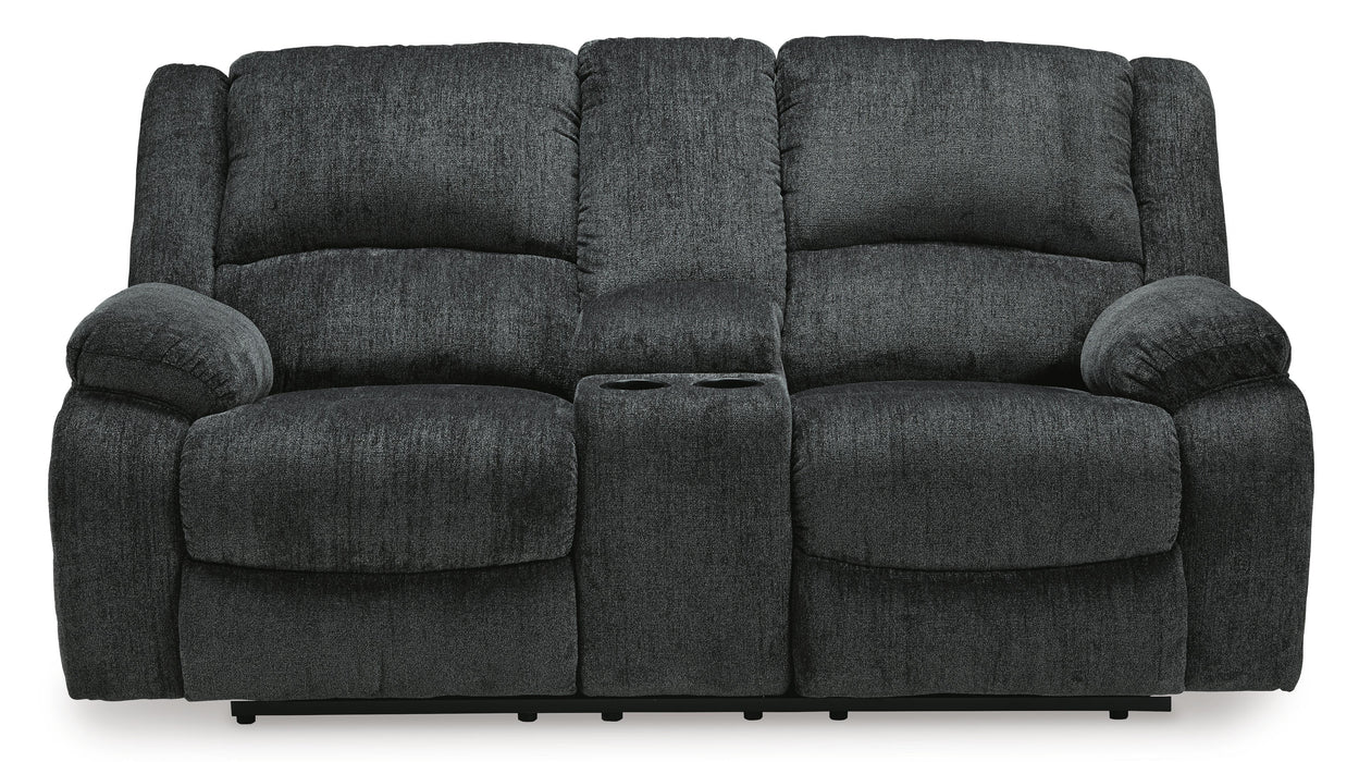 Draycoll Power Reclining Loveseat with Console - Clarks Hardware - Iowa