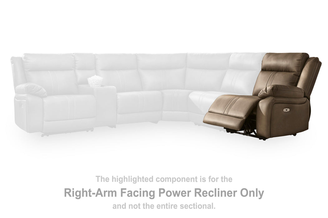 Max-Media Power Reclining Sectional Loveseat with Audio Console