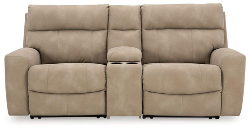 Next-Gen DuraPella Power Reclining Sectional Loveseat with Console - Clarks Hardware - Iowa