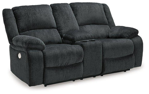Draycoll Power Reclining Loveseat with Console - Clarks Hardware - Iowa