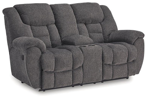 Foreside Reclining Loveseat with Console - Clarks Hardware - Iowa
