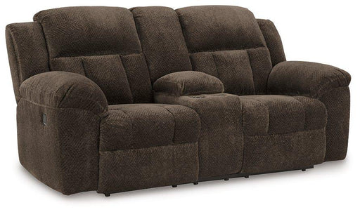 Frohn Reclining Loveseat with Console - Clarks Hardware - Iowa