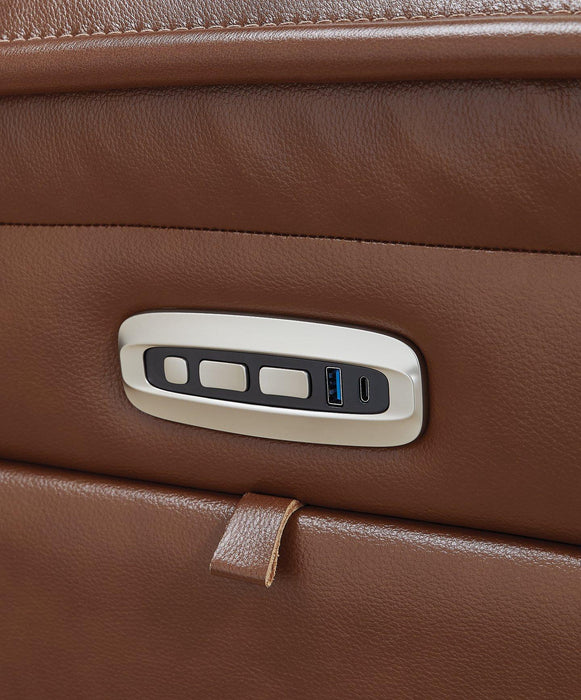 Healy Pier Power Reclining Loveseat with Console - Clarks Hardware - Iowa