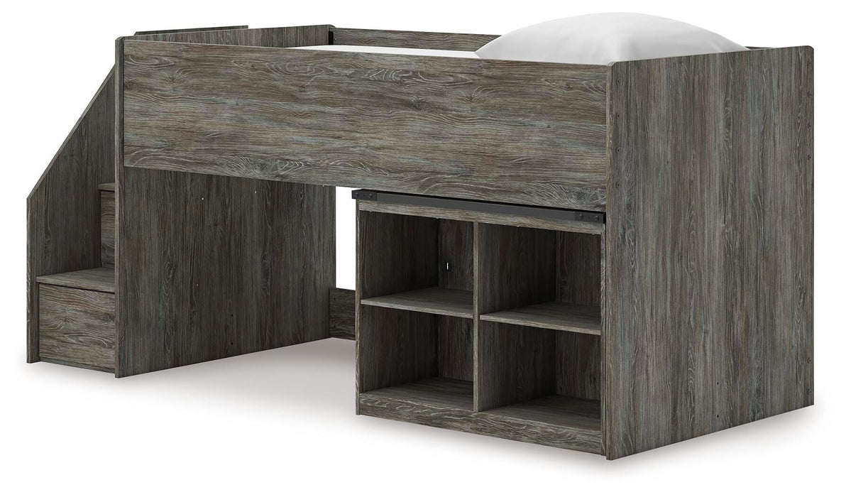 Frandern Loft Bed with Bookcase Storage - Clarks Hardware - Iowa