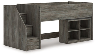 Frandern Loft Bed with Bookcase Storage - Clarks Hardware - Iowa