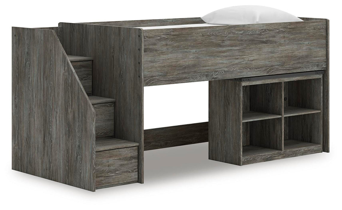 Frandern Loft Bed with Bookcase Storage - Clarks Hardware - Iowa