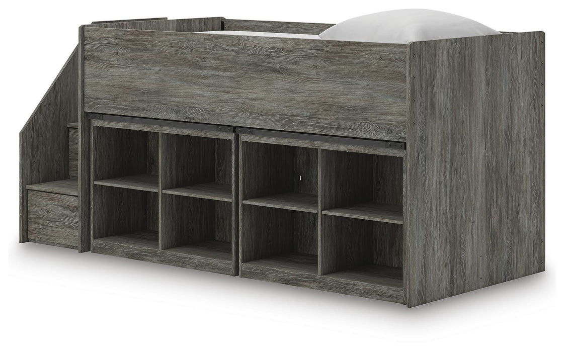 Frandern Loft Bed with Bookcase Storage - Clarks Hardware - Iowa