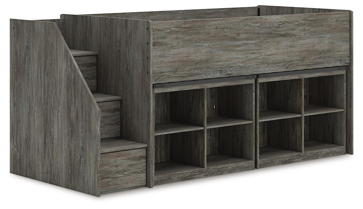 Frandern Loft Bed with Bookcase Storage - Clarks Hardware - Iowa
