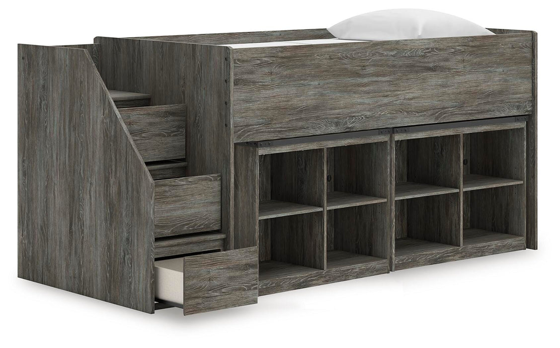 Frandern Loft Bed with Bookcase Storage - Clarks Hardware - Iowa