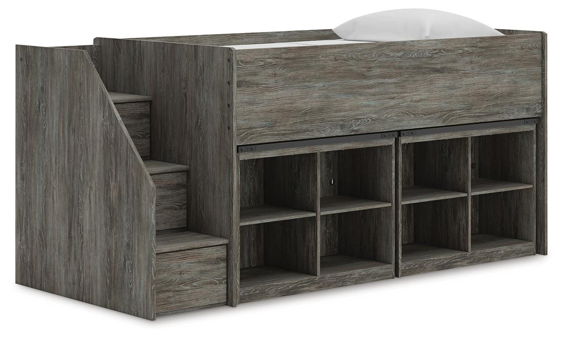 Frandern Loft Bed with Bookcase Storage - Clarks Hardware - Iowa