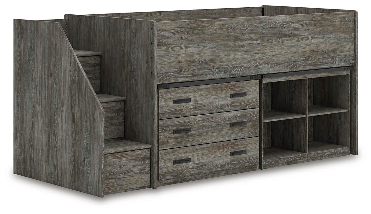 Frandern Loft Bed with Bookcase and Drawer Storage - Clarks Hardware - Iowa
