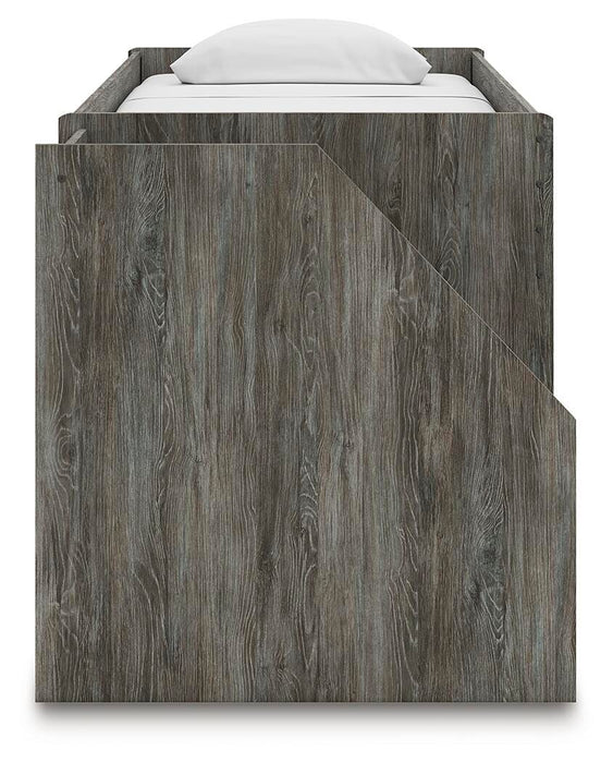Frandern Loft Bed with Bookcase and Drawer Storage - Clarks Hardware - Iowa