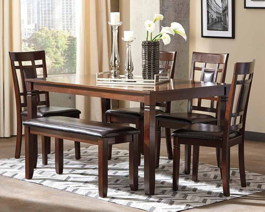 Bennox Dining Table and Chairs with Bench (Set of 6) - Clarks Hardware - Iowa