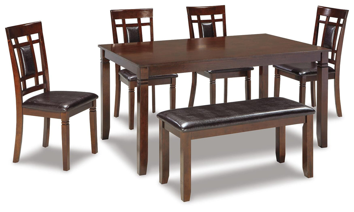 Bennox Dining Table and Chairs with Bench (Set of 6) - Clarks Hardware - Iowa
