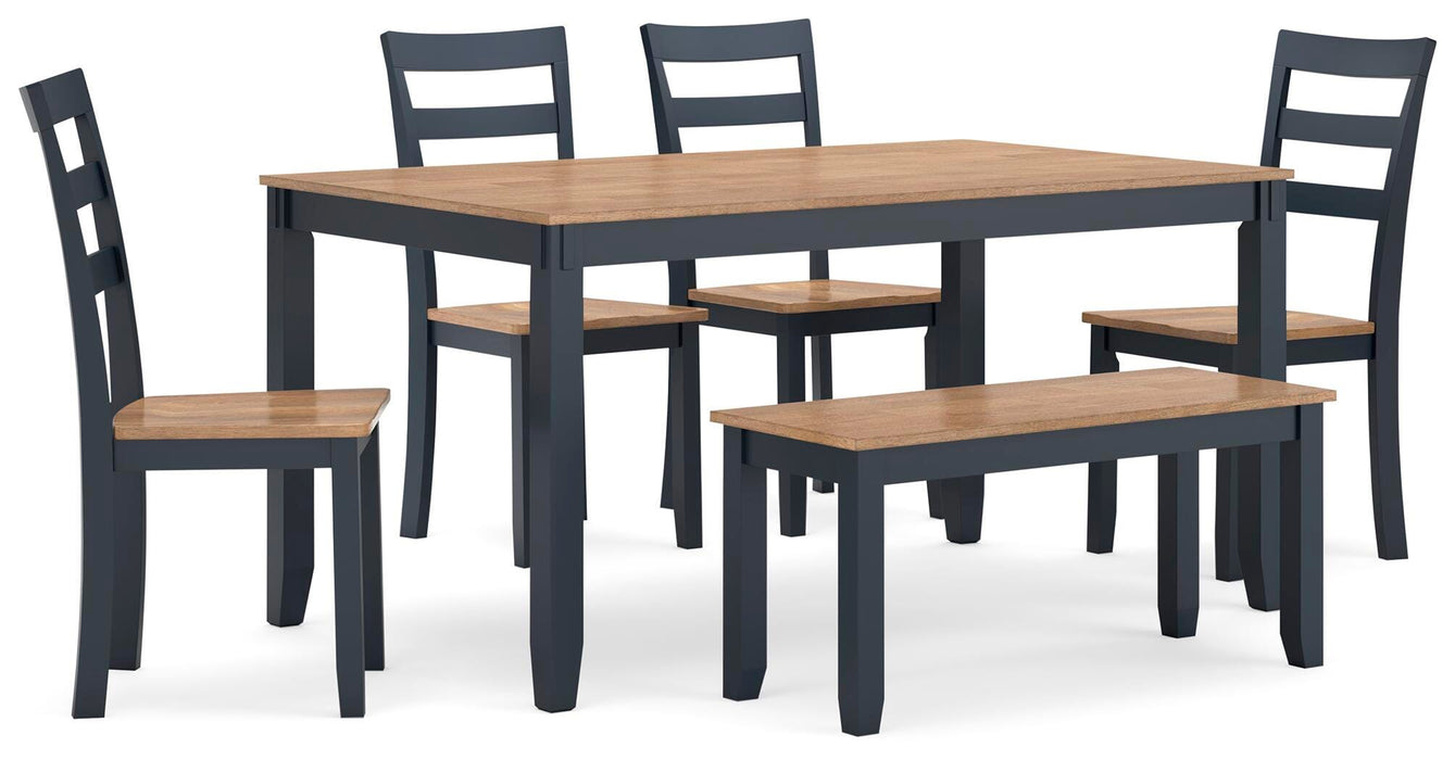 Gesthaven Dining Table with 4 Chairs and Bench (Set of 6) - Clarks Hardware - Iowa