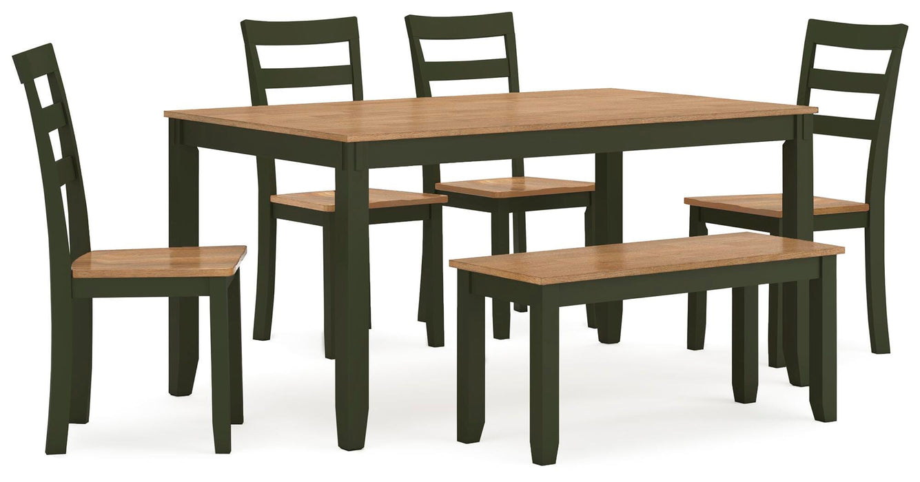 Gesthaven Dining Table with 4 Chairs and Bench (Set of 6) - Clarks Hardware - Iowa