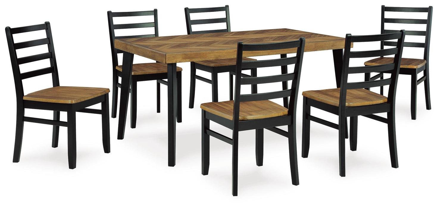 Blondon Dining Table and 6 Chairs (Set of 7) - Clarks Hardware - Iowa