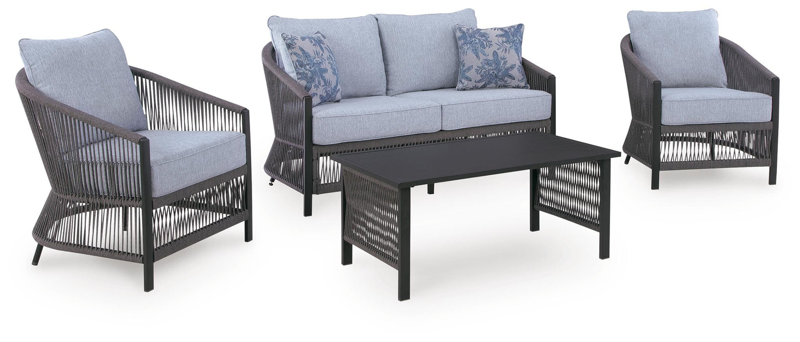 Bodega Island Outdoor Love/Chairs/Table Set (Set of 4) - Clarks Hardware - Iowa