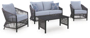 Bodega Island Outdoor Love/Chairs/Table Set (Set of 4) - Clarks Hardware - Iowa