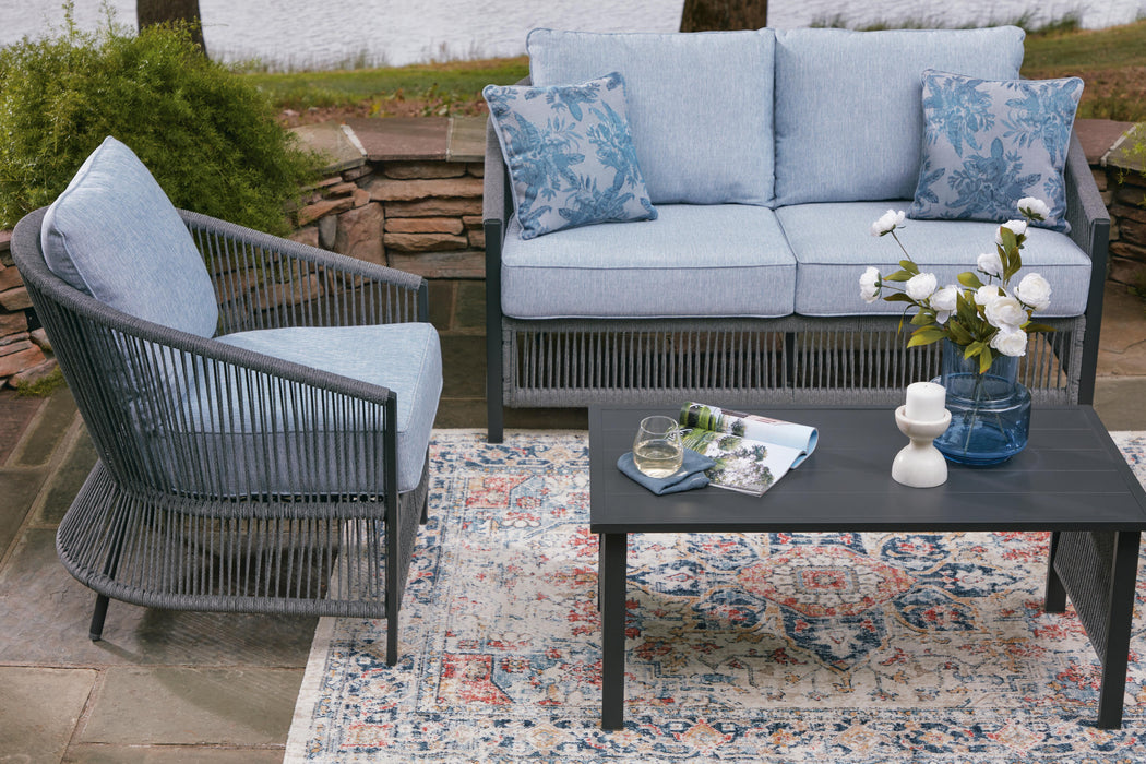Bodega Island Outdoor Love/Chairs/Table Set (Set of 4) - Clarks Hardware - Iowa