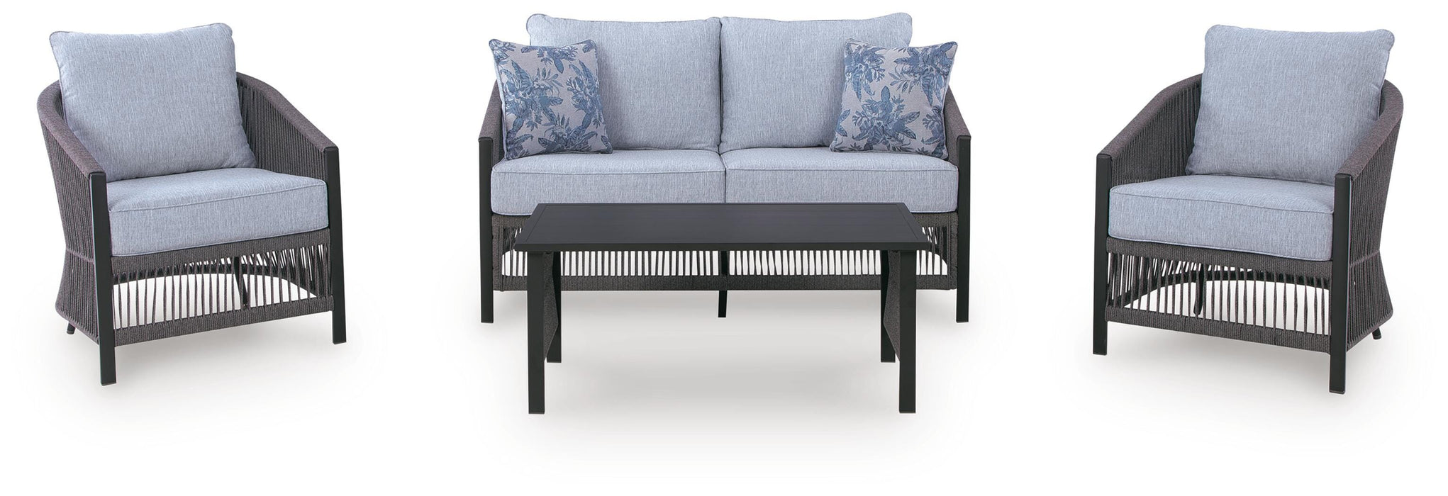 Bodega Island Outdoor Love/Chairs/Table Set (Set of 4) - Clarks Hardware - Iowa