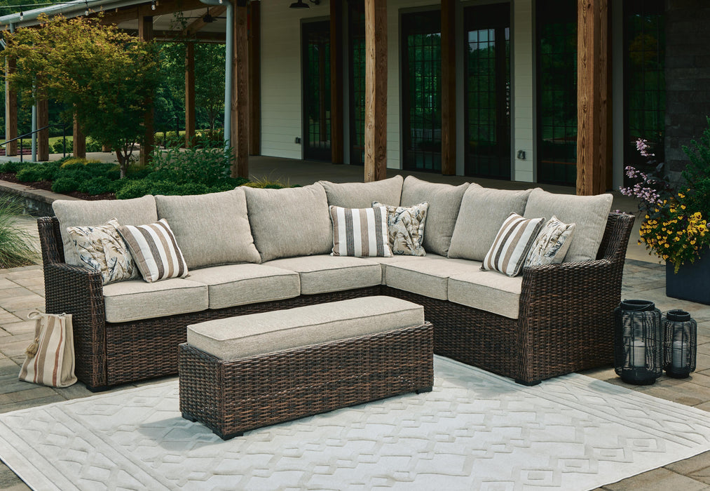 Brook Ranch Outdoor Sofa Sectional/Bench with Cushion (Set of 3) - Clarks Hardware - Iowa