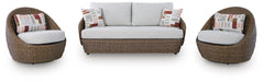 Cardiff Beach Outdoor Loveseat/2 Swivel Chairs (Set of 3) - Clarks Hardware - Iowa