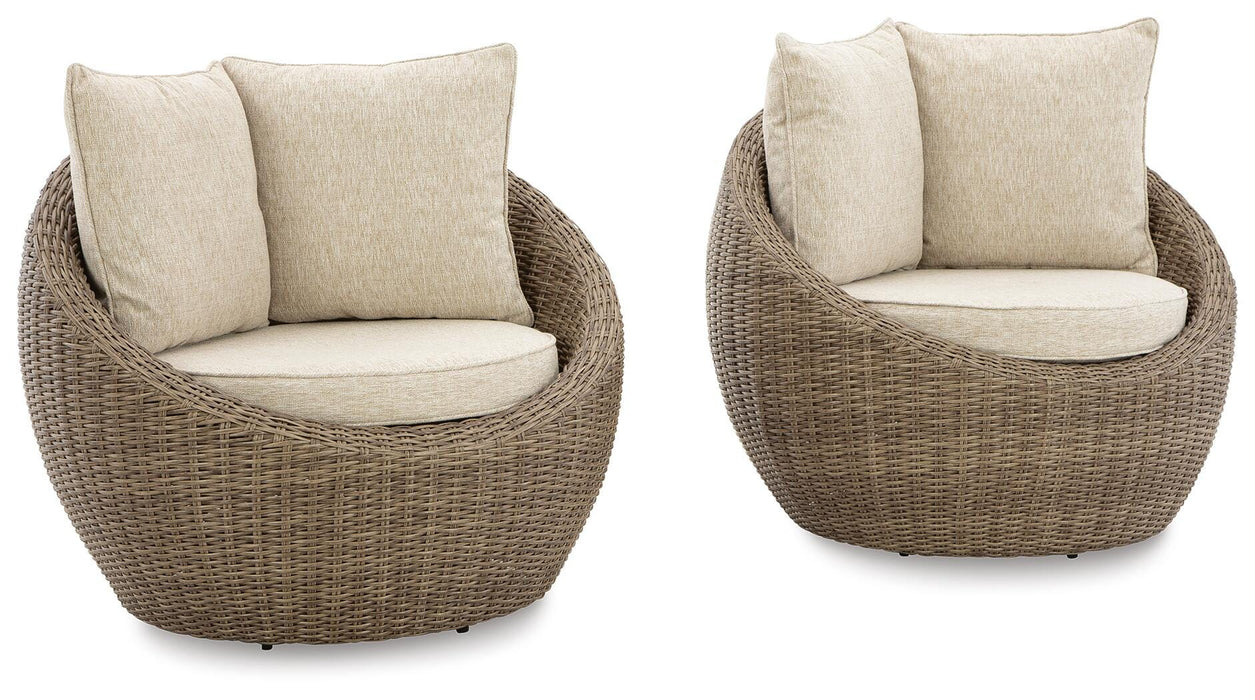 Danson Swivel Lounge with Cushion (Set of 2) - Clarks Hardware - Iowa