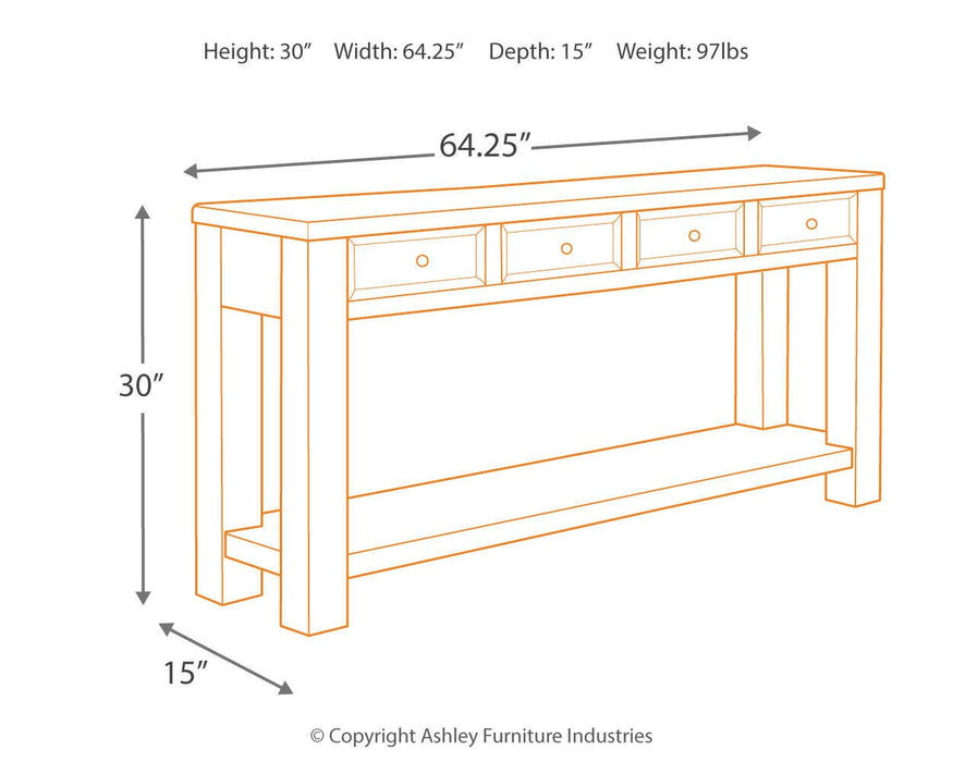 Gavelston Sofa/Console Table - Clarks Hardware - Iowa