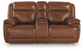 Healy Pier Power Reclining Loveseat with Console - Clarks Hardware - Iowa