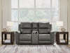 Beryton Power Reclining Loveseat with Console - Clarks Hardware - Iowa