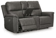 Beryton Power Reclining Loveseat with Console - Clarks Hardware - Iowa