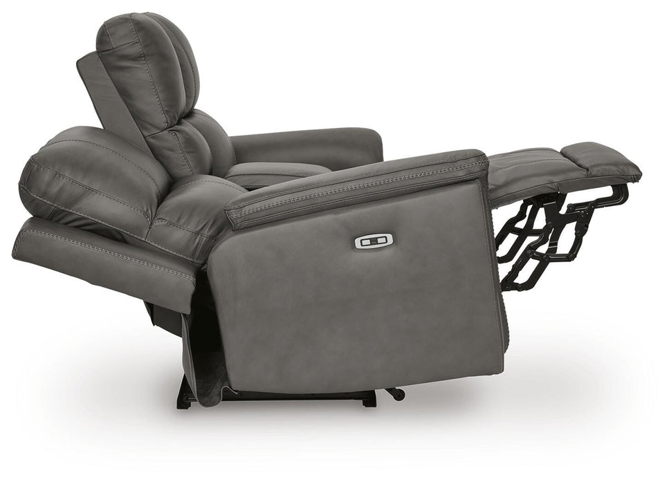 Beryton Power Reclining Loveseat with Console - Clarks Hardware - Iowa