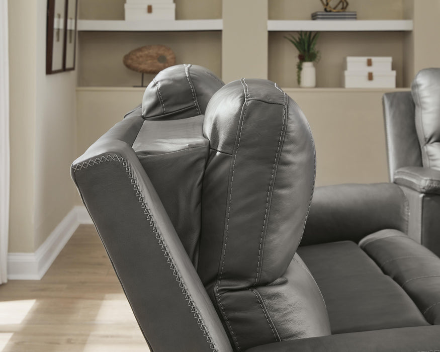 Beryton Power Reclining Loveseat with Console - Clarks Hardware - Iowa