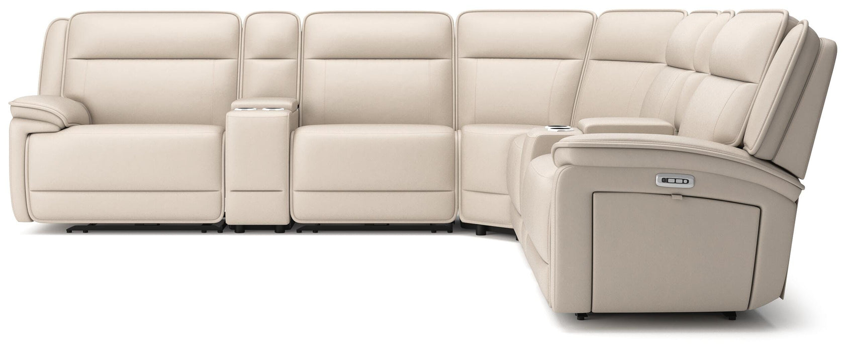 Double Deal Reclining Sectional with 2 Consoles - Clarks Hardware - Iowa