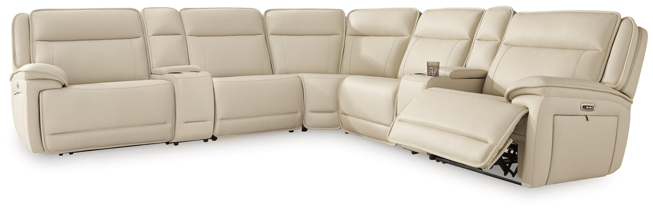 Double Deal Reclining Sectional with 2 Consoles - Clarks Hardware - Iowa