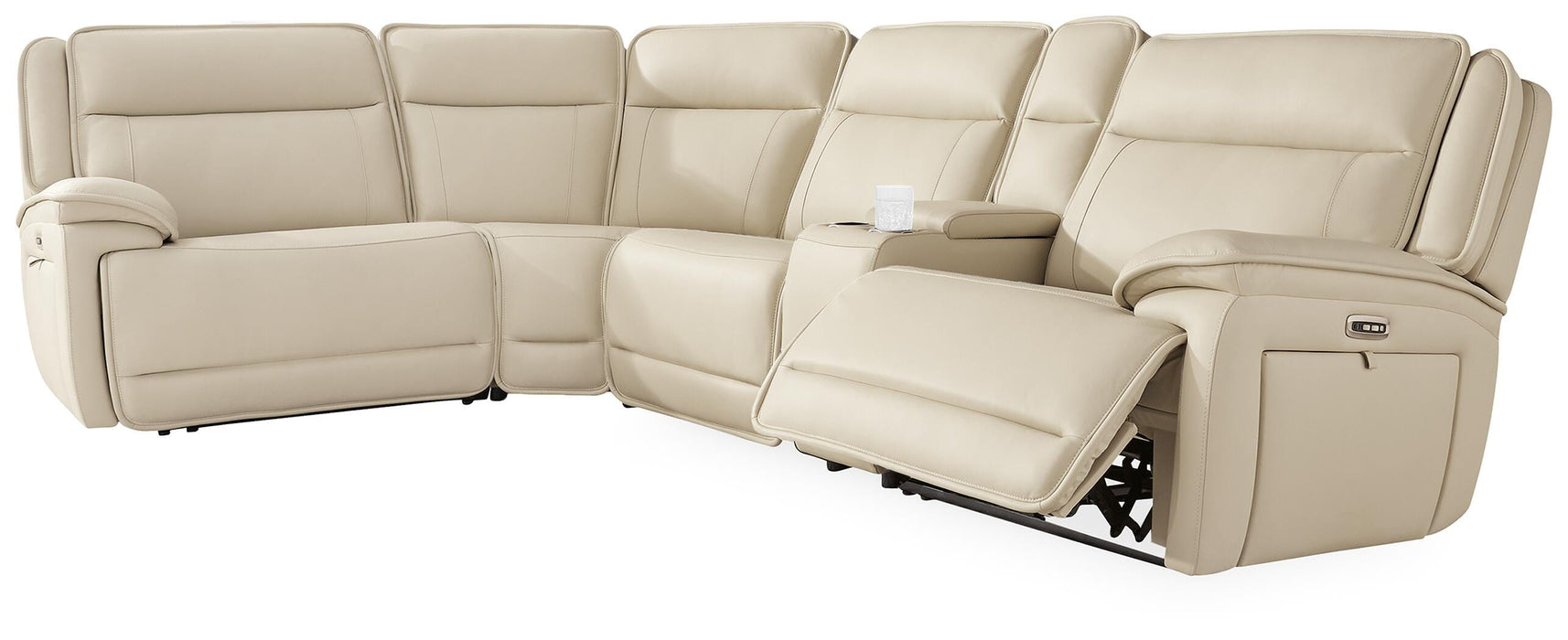 Double Deal Reclining Sectional with Console - Clarks Hardware - Iowa