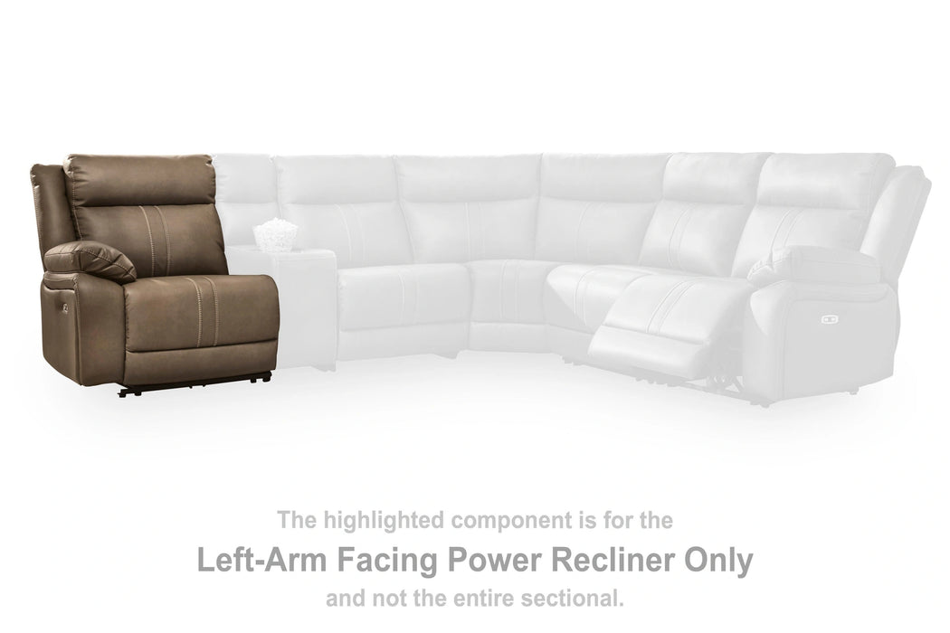 Max-Media Power Reclining Sectional Loveseat with Audio Console