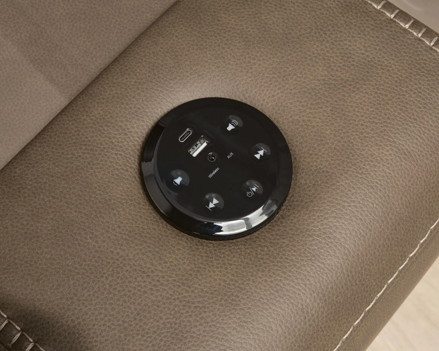 Max-Media Power Reclining Sectional with Audio Consoles